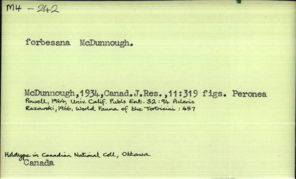 front of card